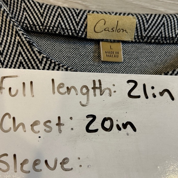 Caslon Women’s Back and White Herringbone Minimalist Tank - Large - Picture 5 of 5